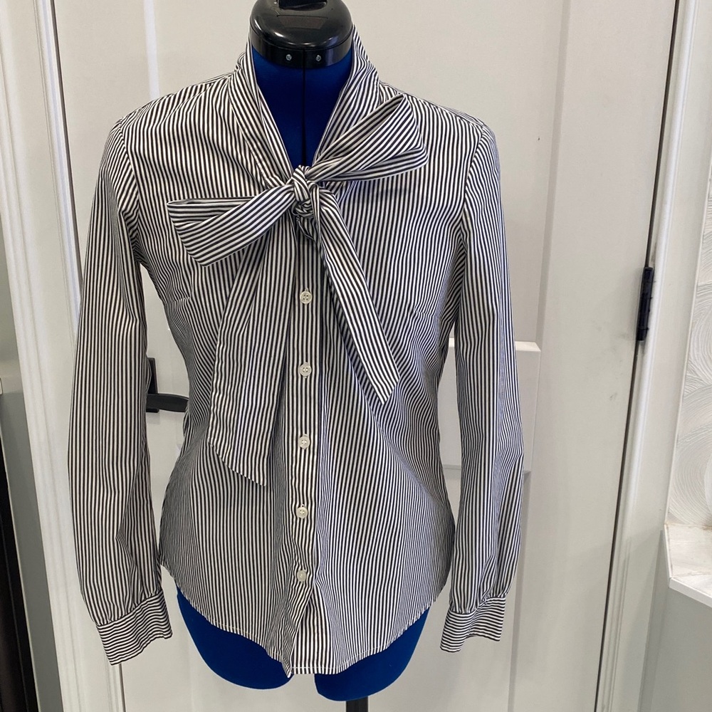 Striped Black and White Women's Blouse